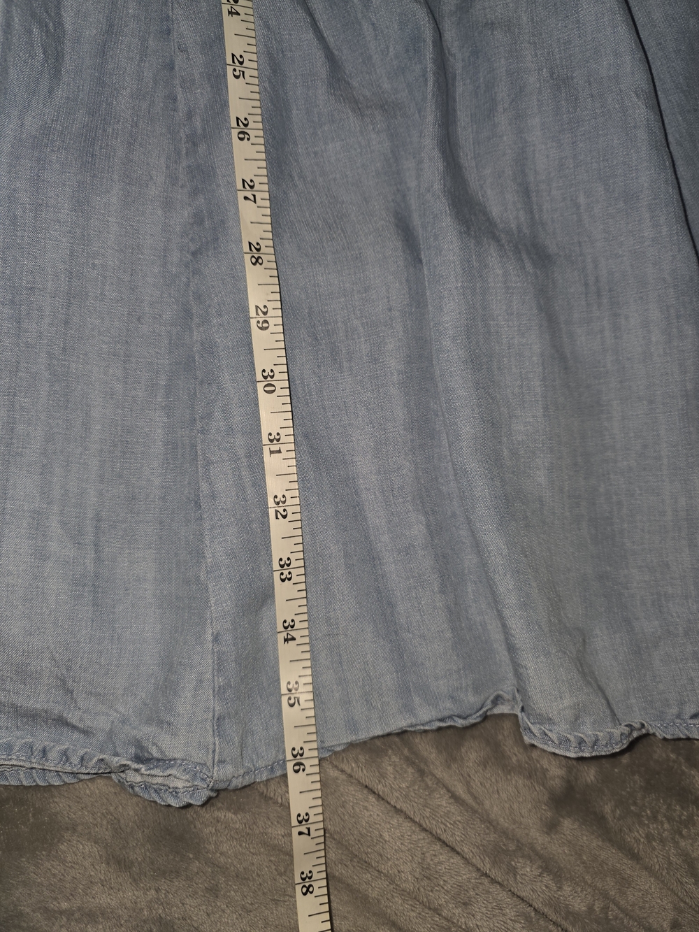Sigrid Olsen Light Blue Chambray Maxi Skirt-Large - Picture 4 of 7